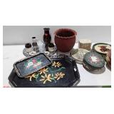 Tins, metal trays, vases, planter, coasters, etc.