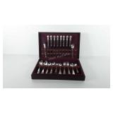 Flatware chest with flatware set, flatware marked
