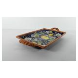Ceramic serving tray, 11" x 16"