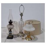 Lamps, shades, glass lamp, brass lamp with glass