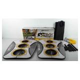 Bean bag toss set in box, includes folding