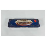 Cribbage board set in tin