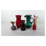 Glassware, includes swung vase (9"), blown glass