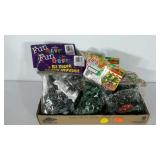 Packaged toys, 10 bags, includes toy army men,