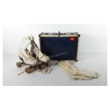 Roller skates with socks and original case, case