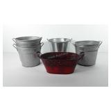 Five buckets/planters