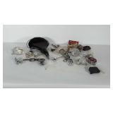 Bicycle pieces and parts: metal seat, mirror,