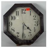 Octagon clock, back and glass are loose, glass is