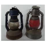 Two Dietz little wizard lanterns, one marked