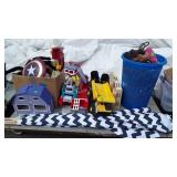 Skid lot of toys, tent , tonka truck, laundry