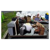 Skid lot of household decor: baskets,