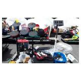 Skid lot of with fans, VCR, electric drum,