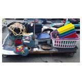 Skid lot with Christmas items, floor lamp,
