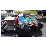 Skid of stuffed animals, Sports Board, cars, star