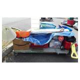 Skid of toys, raft, pressure washer head, light