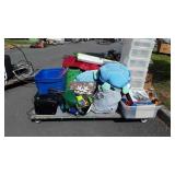 Skid with two stuffed Turtles, organizer drawers,