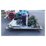 Skid of Christmas trees, artificial flowers,