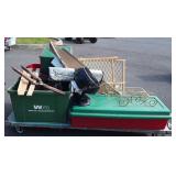 Skid with Christmas ornament box, kids toys,