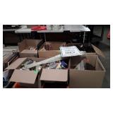 Skid of horse tack, paint and dry wall tools,