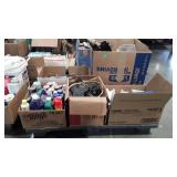 Skid of Nails, lamp parts, paint and chemicals,