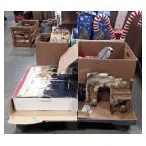 Skid of Christmas decor, nativity set, lights,