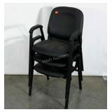 Three vinyl covered conference chairs, need wiped