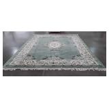 Chinese Wool Room Rug. Mint green color, border