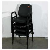 Four vinyl covered conference chairs, need wiped