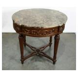 Accent table, marble top, 33" diameter
