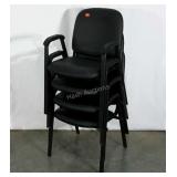 Four vinyl covered conference chairs, need wiped