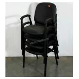 Four vinyl covered conference chairs, need wiped