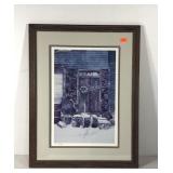 Signed and numbered winter scene print, nicely