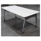 Work Station Table, 6ft x 35" wide, rollers on