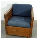 Sturdy wood framed chair, seller code 3, needs