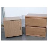 Two pc Office Furniture lot, printer Cabinet on