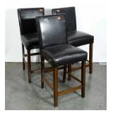 Tall bar chairs, 26" to seat, 3 chairs, vinyl