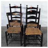 4 Early Farm House Chairs, 2 are matched designs,