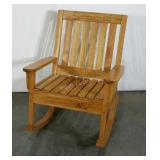 Slat back and seat rocker, 24" wide seat