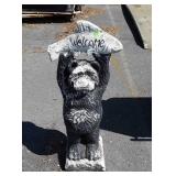 Cement fiber molded bear welcome statue, 38"