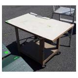 Shop built cart, metal roller base with laminated