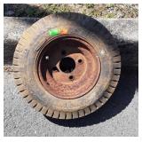 Cart wheel with Goodyear tire