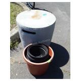 Cement fiber pedestal,  20 inches wide,  plus