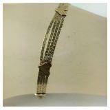 14k gold heart bracelet 5.7grams tested gold 7in