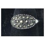 Size 5 silvertone marcasite ring