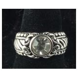 Size 7 silvertone CZ ring