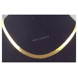 Gold plate snake chain with goldtone earrings