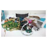 Costume jewelry, feathers, cookie cutter etc