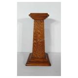 Wooden column style plant stand. Measures 17"