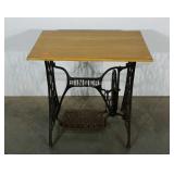 Singer pedal sewing machine base with newer top