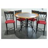 Pub style, metal based table with four high